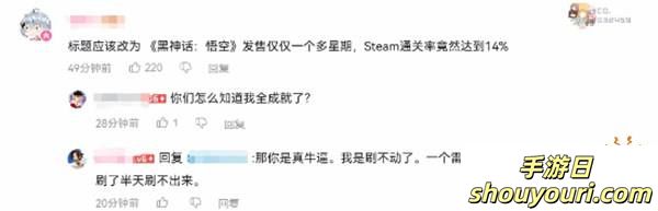 《黑神话:悟空》Steam通关率达14%!全成就仅1.6%!(图2) 《黑神话:悟空》Steam通关率达14%!全成就仅1.6%!